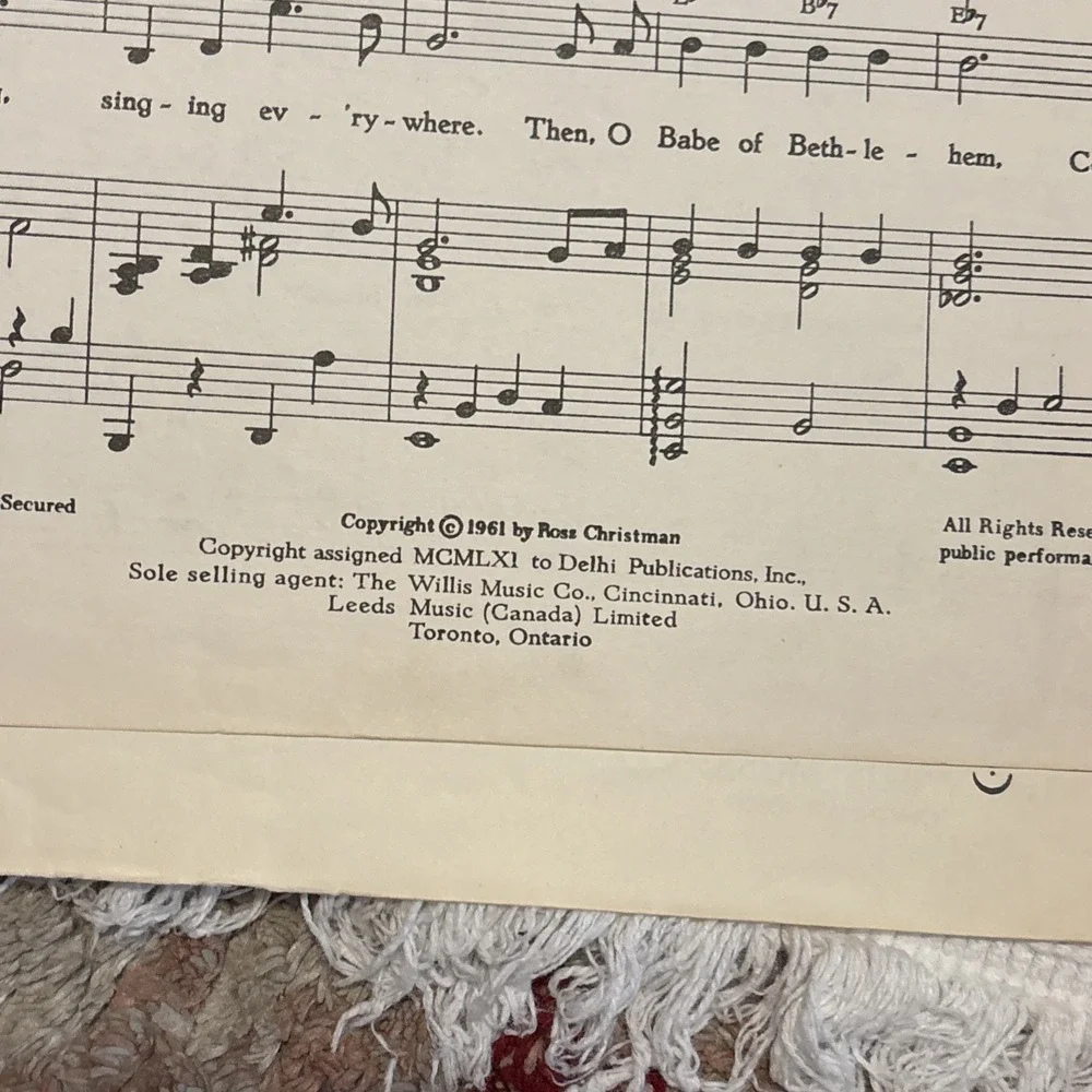 PATTY MARIE JAY WHEN CHRISTMAS BELLS ARE RINGING SHEET MUSIC PIANO/VOCAL 1961